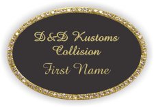 (image for) D&D Kustoms collision Oval Bling Gold Other badge