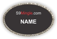 (image for) S9Mingle.com Oval Bling Silver Other badge