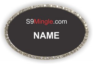 (image for) S9Mingle.com Oval Bling Silver Other badge