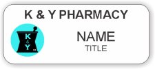 (image for) K & Y Pharmacy Standard White badge