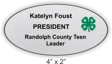 (image for) Randolph County 4-H Oval Silver badge
