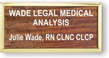 (image for) WADE LEGAL MEDICAL ANALYSIS Executive Gold Rosewood badge