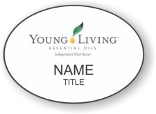 (image for) Young Living Essential Oils Oval White badge