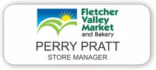 (image for) Fletcher Valley Market White Rounded Corners badge
