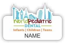 (image for) World Pediatric Dental Shaped White badge