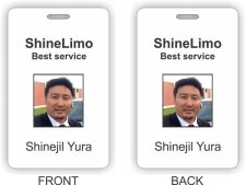 (image for) ShineLimo Photo ID Vertical Double Sided badge