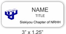 (image for) Siskiyou Chapter of NRHH Standard White badge