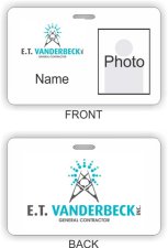(image for) E.T. Vanderbeck Inc Photo ID Horizontal Double Sided badge