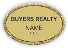 (image for) Buyers Realty Oval Bling Gold badge