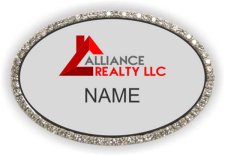 (image for) Alliance Realty Oval Bling Silver badge