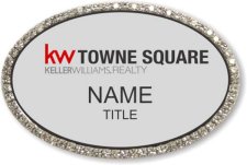 (image for) Keller Williams Towne Square Realty Oval Bling Silver badge