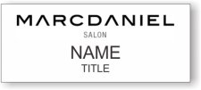 (image for) MarcDaniel Salon Standard White Square Corner badge
