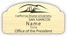 (image for) California St. Univ. San Marcos Shaped Gold badge