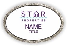 (image for) Star Properties Oval Bling Silver Other badge
