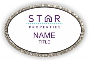 (image for) Star Properties Oval Bling Silver Other badge