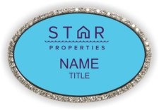 (image for) Star Properties Oval Bling Silver Other badge