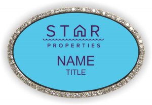 (image for) Star Properties Oval Bling Silver Other badge