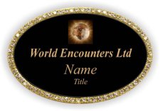 (image for) World Encounters Ltd Oval Bling Gold Other badge