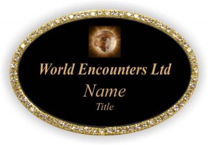 (image for) World Encounters Ltd Oval Bling Gold Other badge