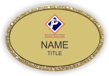 (image for) Patriot Title Oval Bling Gold badge