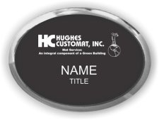 (image for) Hughes Customat, Inc. Oval Executive Silver Other badge