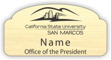 (image for) California St. Univ. San Marcos Shaped Gold badge