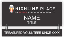 (image for) Highline Place Black Square Corner Badge with Drop Bar