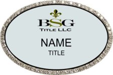 (image for) BSG Title Oval Bling Silver badge