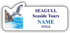 (image for) SEAGULL Seaside Tours Shaped White badge