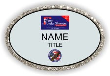 (image for) Team Linda Simmons Oval Bling Silver badge