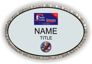 (image for) Team Linda Simmons Oval Bling Silver badge