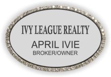 (image for) Ivy League Realty Oval Bling Silver badge