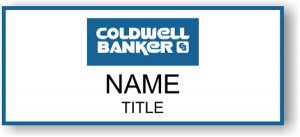 (image for) Coldwell Banker Standard White Square Corner Bage - Blue Outline