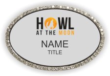 (image for) Howl at the Moon Oval Bling Silver badge