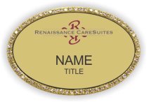 (image for) renaissance care center inc Oval Bling Gold badge