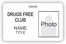 (image for) drugs free club Photo ID Horizontal badge