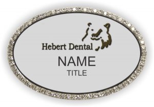 (image for) Hebert Dental Oval Bling Silver badge