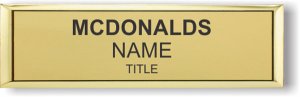 (image for) Mcdonalds Text Only Small Executive Gold badge