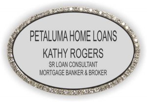 (image for) Petaluma Home Loans Oval Bling Silver badge