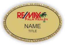(image for) ReMax Palm Realty Oval Bling Gold badge