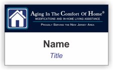 (image for) Aging In The Comfort Of Home Shaped White badge