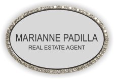 (image for) Marianne Padilla Real Estate Oval Bling Silver badge