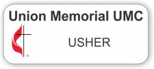 (image for) Union Memorial UMC Standard White badge