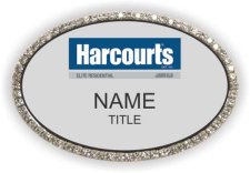 (image for) Harcourts - Elite Residential Oval Bling Silver badge