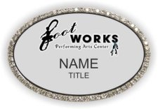 (image for) Foot Works Performing Arts Center Oval Bling Silver badge