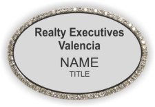 (image for) Realty Executives Valencia Oval Bling Silver badge
