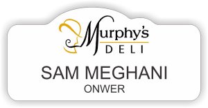 (image for) murphy\'s deli Shaped White badge