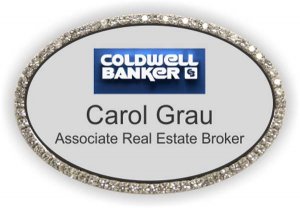 (image for) Coldwell Banker 3d Oval Bling Silver badge