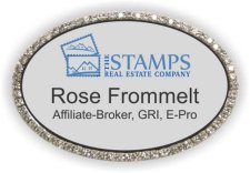 (image for) Stamps Real Estate Oval Bling Silver badge