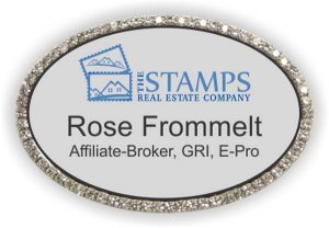 (image for) Stamps Real Estate Oval Bling Silver badge